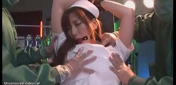  Japanese busty nurse having rough bondage sex